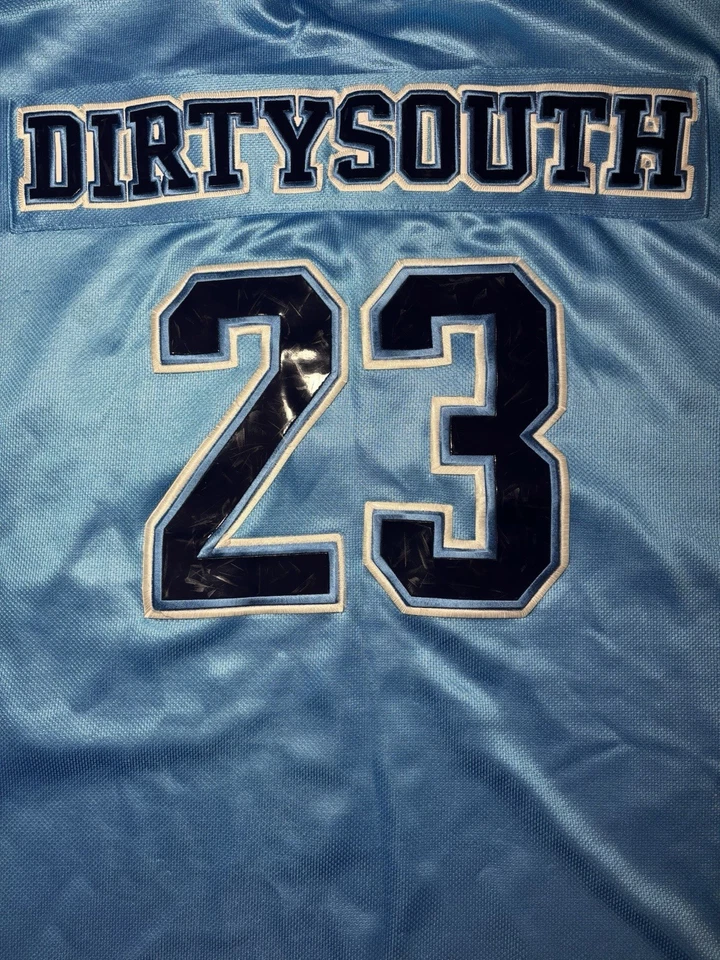 Camiseta de fútbol americano de colección Dirty South 212 NYC 3XL años 90 Y2K azul #23 serie City Foto 4 de 4