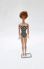 Vintage 1961 Barbie Doll 1st Edition Bubble Cut Titian Red w/ Swimsuit & Stand