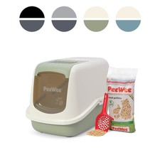 Katzentoilette PeeWee EcoHus Katzenklo mit Haube Katzen WC inkl. 3kg Streu