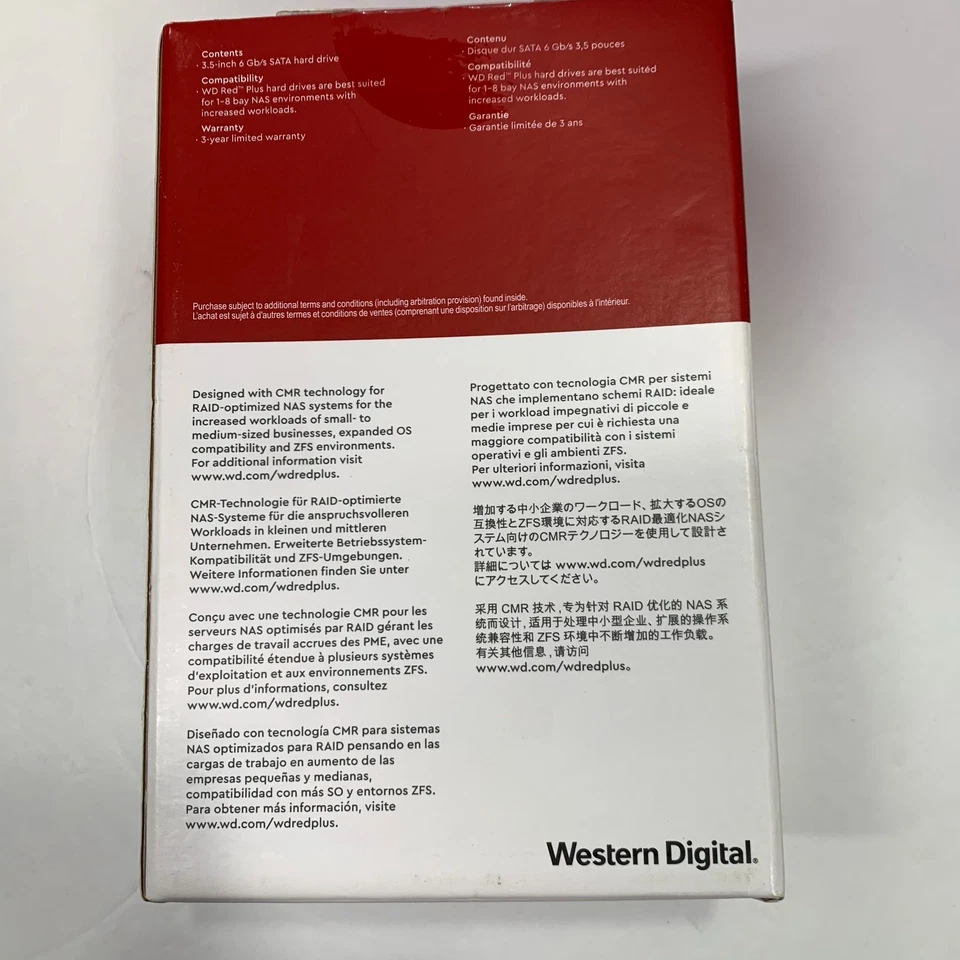 WD Red Plus 8TB NAS HDD CMR 3.5" SATA 6Gb/s WD80EFPX New Sealed Retail Box - Image 2 of 4