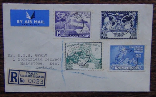 Falkland Island 1949 Universal Postal Union set on FDC