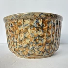 Vtg Red Wing Pottery 7" Spongeware Pattern Panel Mixing Bowl Pot Blue Rust Tan
