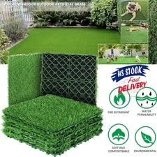 10Pcs Artificial Grass Turf Interlocking Grass Deck Tile Lawn Rug for Backyard