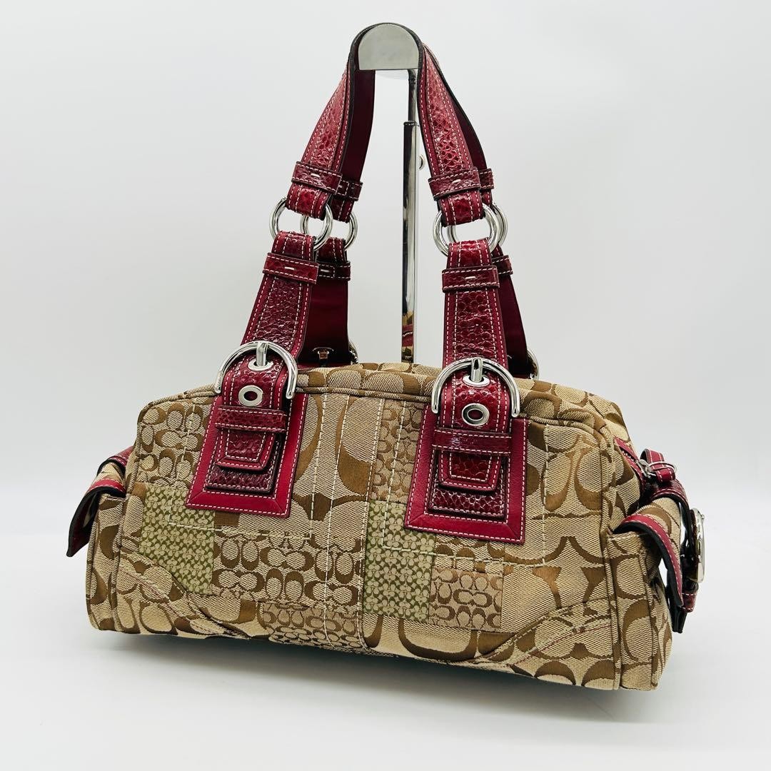 Coach Vintage Signature Patchwork Python Mini Bos… - image 2