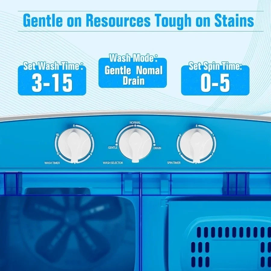 Lavadora portátil con manguera más larga 16 lb doble bañera Foto 4 de 4