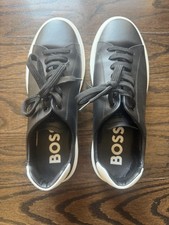 Hugo Boss Colyn Híbrido Negro Cuero Tenis Hombres Talla US 10.5 44 EU