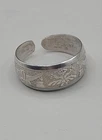 Vtg Handmade Native American Storytelling Cuff Ring 925 Sterling Silver Size 8.5
