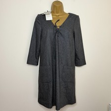 Sezane Robe Mathilde Dress Size UK 8 / FR 36 Wool Blend Grey Tunic Brand New