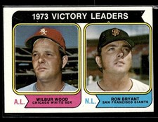 1974 Topps 1973 Victory Leaders (Wilbur Wood / Ron Bryant) #205