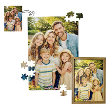 Custom Family Photo Puzzle with Frame   Personalized Picture Jigsaw Home Decor