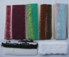 Vintage  Assorted Lace Seam Binding Hem Tape Edging Trim Lot Partial Packages