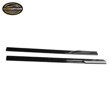 Side Skirts Fits 24-25 Ford Mustang IKON Style Extension Lip Gloss Black