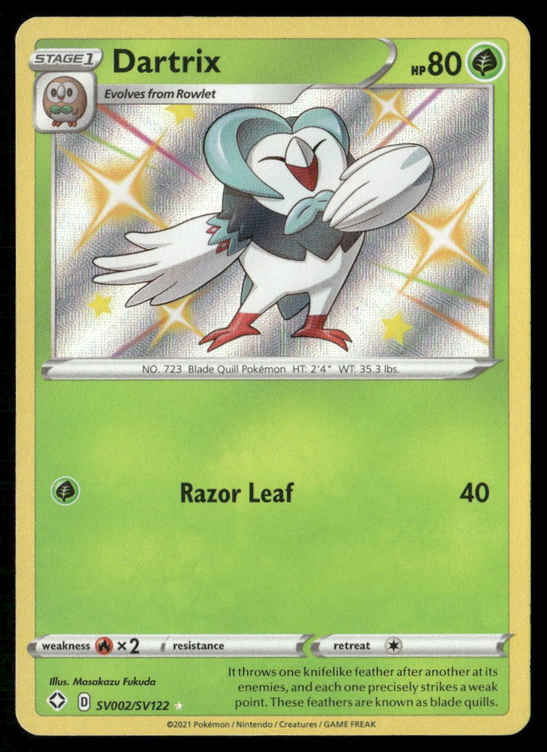 Dartrix SV002/SV122 Shiny Rare Shining Fates Shiny Vault Pokemon Holo Near Mint