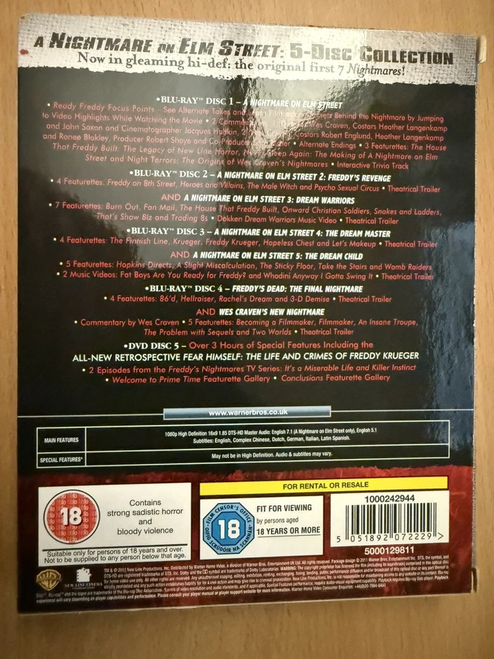 Nightmare on Elm Street 1-7 (Box Set) (Blu-ray) Robert Englund, slasher - Image 2 of 2