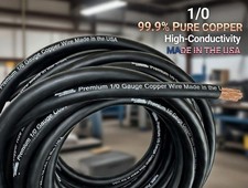 Resilient Sounds 1/0 Premium High Conductivity Copper Wire 10FT BLACK