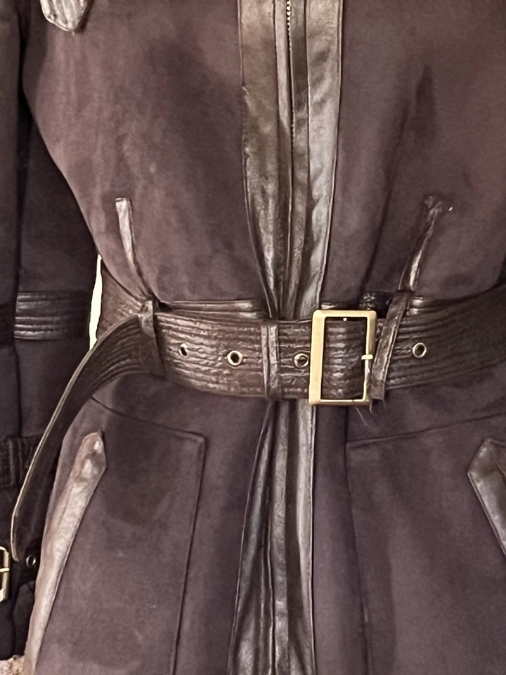 Chaqueta Abrigo Largo Hawke & Co Imitación Gamuza Cuero Oveja Mediana - ¡Steampunk! Foto 4 de 4