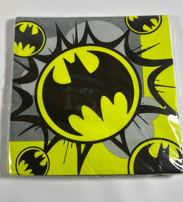 NEW Designware 16ct. 13'' x 13'' Batman Classic Bat Logo Party Paper Napkins