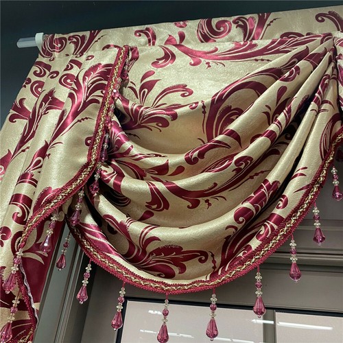 Elegant European Style Jacquard Curtain Valance for Windows Living Room 1 Panel - Picture 6 of 20