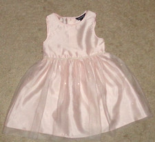 George Girls Pink Dress Tulle Overlay Silver Metallic Dots Sleeveless Size 5