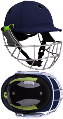 Kookaburra Cricket Pro 600F Cloth Covered Navy Helmet - Steel