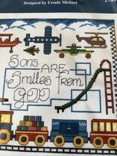 Imaginating Counted Cross Stitch KIT Sons Are Smiles From God Boys Room NEW