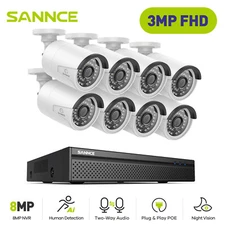 SANNCE 4K 8CH NVR 3MP POE Security Camera System Two Way Audio Human Detection