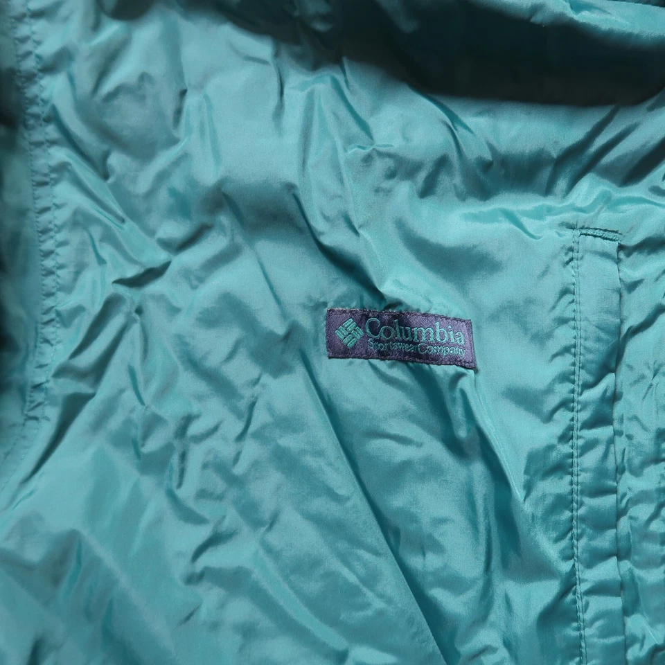 Columbia Jacket Mens Large Green Full Zip Fleece lined - Image 2 of 4