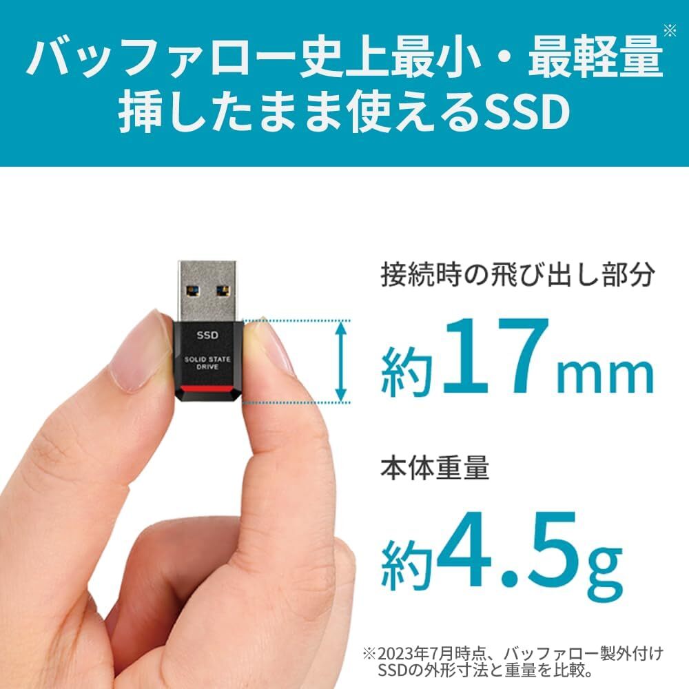 BUFFALO Ultra Compact Portable SSD 1TB- USB3.2 Gen2 SSD-PST1.0U3 