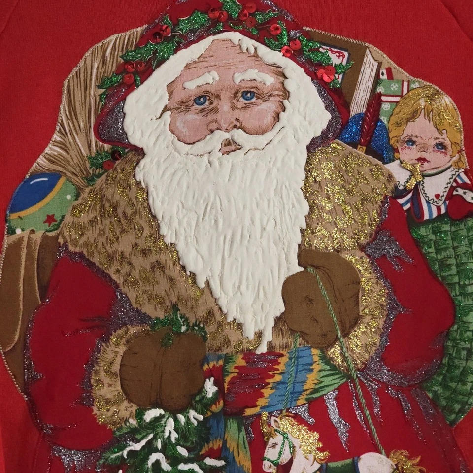 Suéter Feo Vintage Papá Noel Holiday Time Años 80 90 Navidad Sudadera Mediana Foto 2 de 4