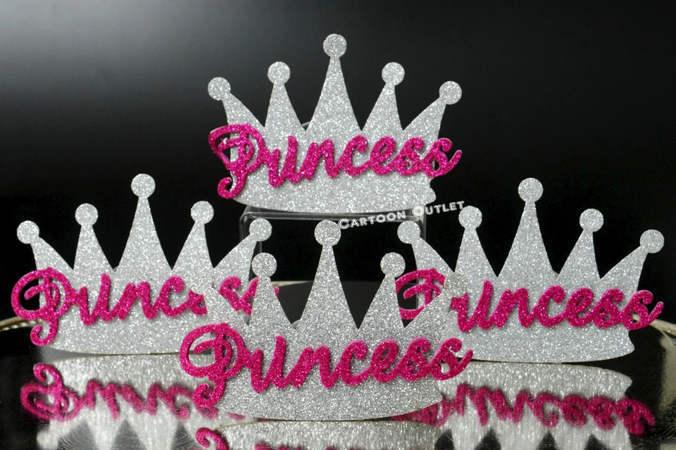 10 coronas de plata de princesa baby shower decoraciones de fiesta de espuma It's a Girl Favores Foto 4 de 4