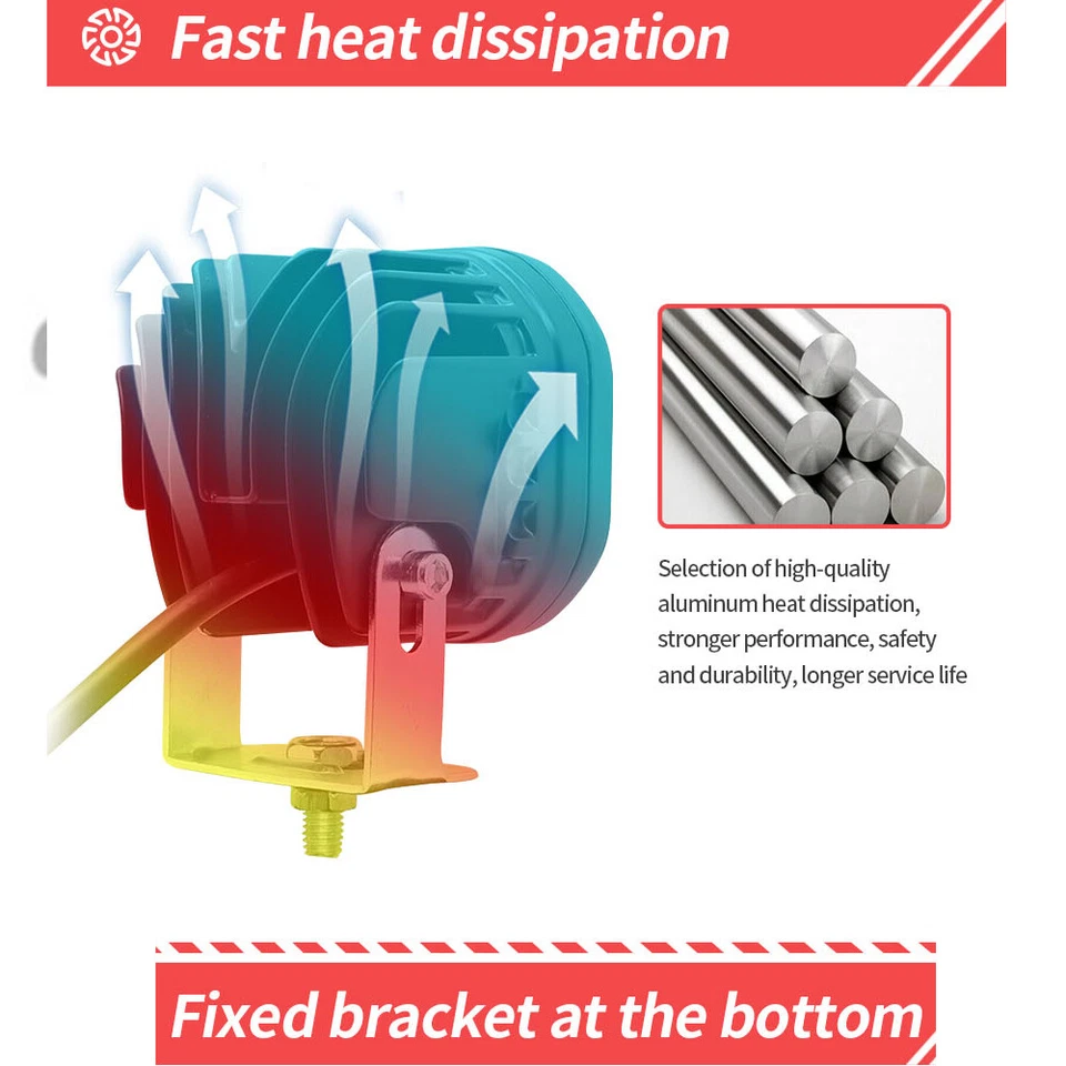 Combo de luces LED ámbar de 2 piezas de 3"" vainas de haz lámpara antiniebla apta para conducción todoterreno ATV Foto 2 de 4