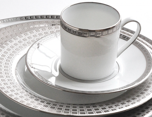 BERNARDAUD ATHENA PLATINUM PLATED LIMOGES PORCELAIN SAUCER PLATE 6.5" NEW - Picture 7 of 7