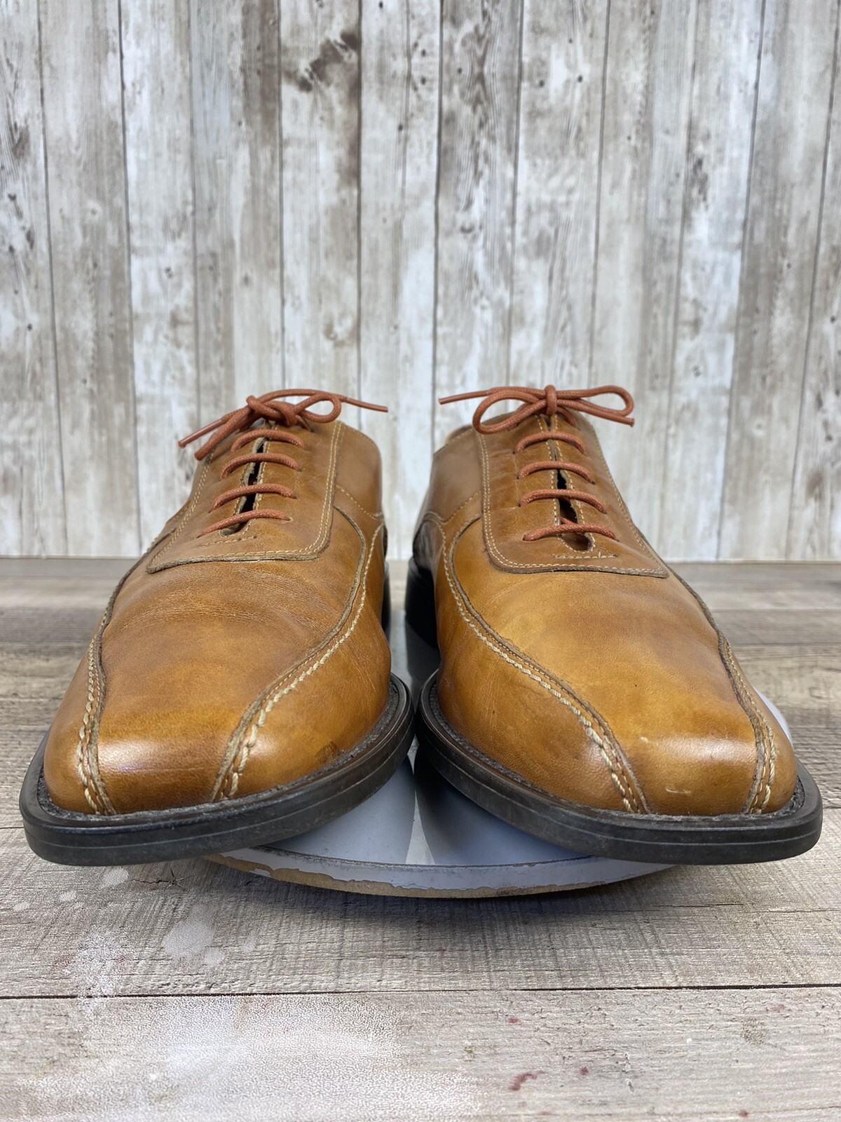 SAOLA Scarpe casual da uomo Johnston & Murphy 20 7132 in pelle marrone chiaro Oxford taglia 12 M