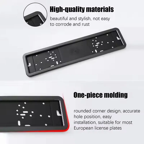 Pair European Euro Number License Plate Cover Frame Holder Mounting Bracket NEW - Bild 3 von 12