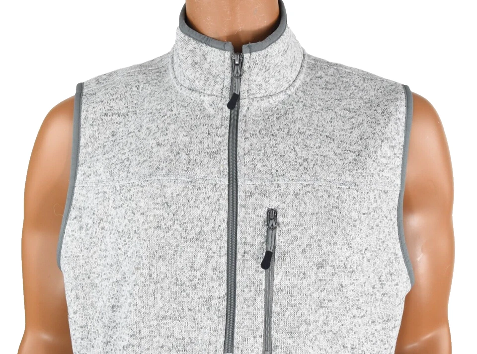Chaqueta Chaleco Club Room Para Hombre Nueva L Gris Cremallera Completa Bolsillos Sin Mangas Foto 2 de 4