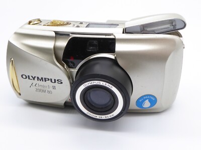 Olympus MJU-II Zoom 80 COMPACT FILM CAMERA All Weather w/ NEW BATTERY  boxiii UK