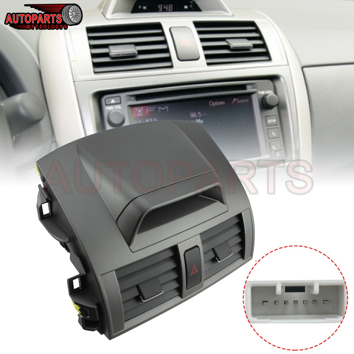 Fits TOYOTA Corolla 09-13 Center Dash Vent Panel+Clock Assembly+