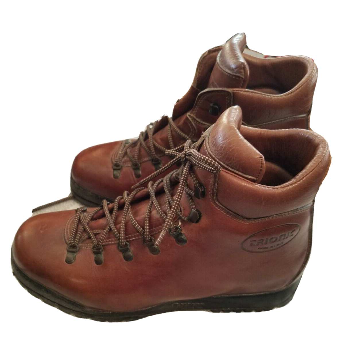Mens Leather Hiking Boots 8 1/2 M Brown 