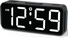 Peakeep Small Digital Alarm Clock Plug in for Bedrooms Bedside, Tiny Electric