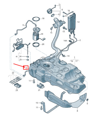 NEW VW GOLF SPORTSVAN AM FUEL TANK BREATHER LINE 5Q0201160BC ORIGINAL