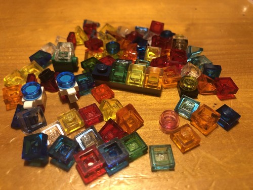 LEGO Lot of 683 translucent Yellow, Orange, Red Pieces & Some Opaque Pieces - Picture 6 of 10