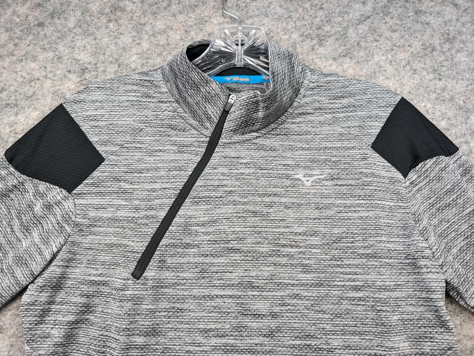 Mizuno Top Womens Medium Gray Running Golf Performance Thumb holes Activewear - Image 3 of 4