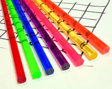 7 COLORS ACRYLIC PLEXIGLASS ROD 1/2” INCH DIAMETER RED PINK BLUE PURPLE GREEN...