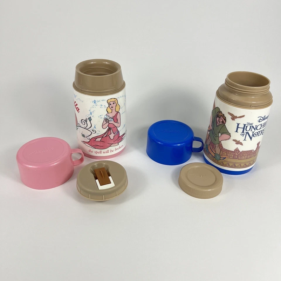 Termo Disney Vintage - Rosa Cenicienta - Jorobado de Notre Dame - Lote de 2 Foto 2 de 4