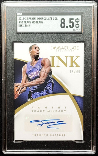 /49 Tracy McGrady Auto SGC 8.5 2014-15 IMMACULATE #53 Autograph INK GOLD FOIL
