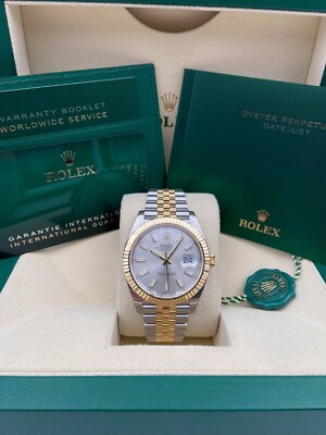 Rolex Date Just 41mm Two Tone Silver Index Dial Jubilee 126333 Pre-Owned 2024