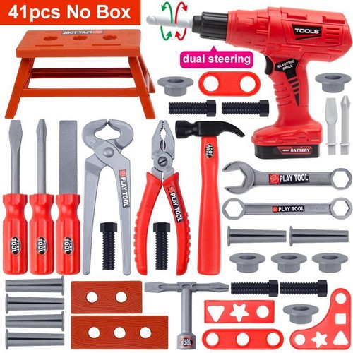 Construction Pretend Play Toy Tool Set with Electric Drill Kids Power Plastic - Picture 26 of 31