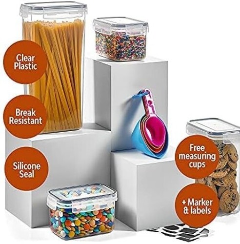 Stylish Food Storage Canister Set - 24 Airtight Containers with Labels & Marker - Picture 6 of 10