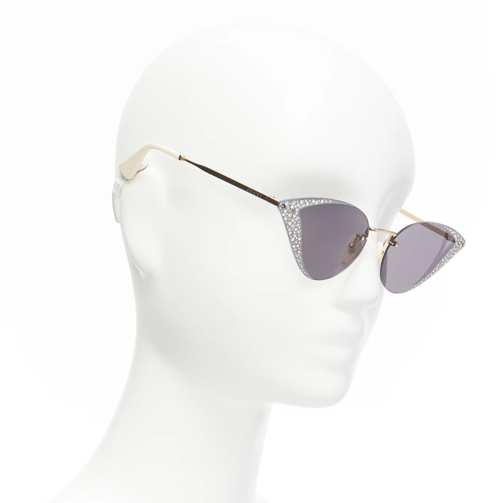 Lunettes de soleil œil de chat GUCCI Hollywood Forever GG0898S cristal argenté noir