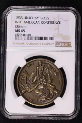 Uruguay Medal: 1933 Conference International Americana - Montevideo - NGC MS 65